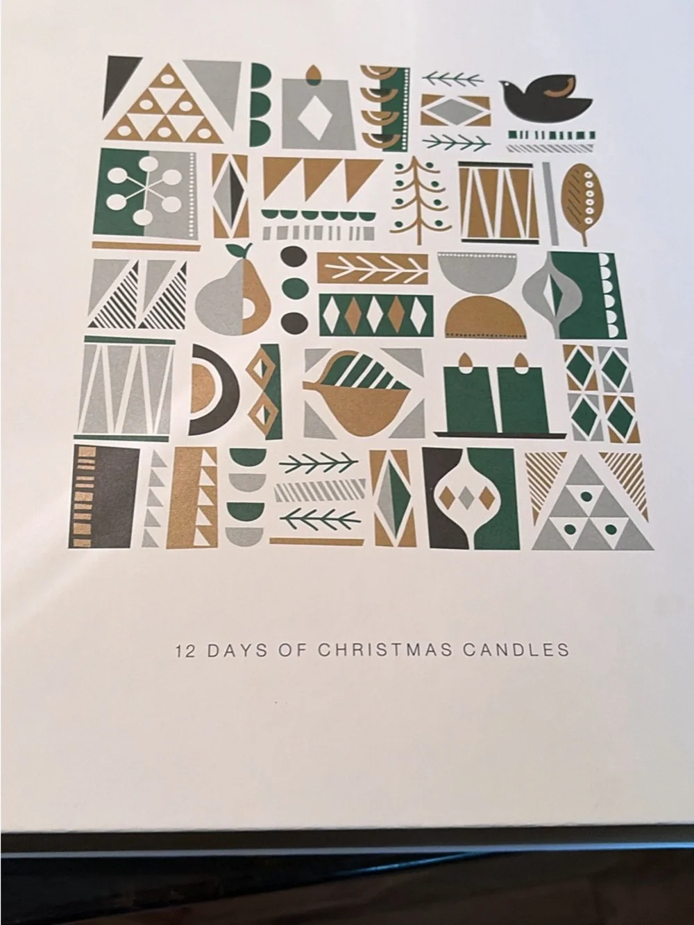 Crate & Barrel 12 Days of Christmas Candles Decorative Box